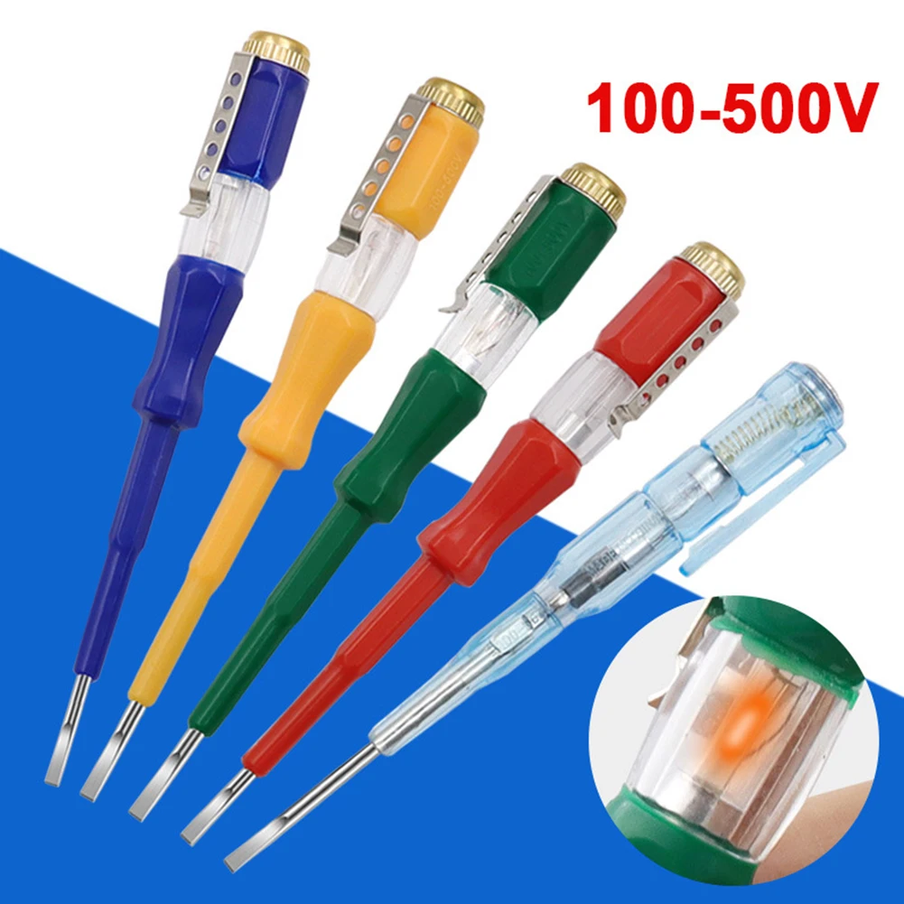 

Electrical Tester Pen Voltage Indicator Test Pencil Slotted Screwdriver 100-500V Neon Bulb Non-contact Insulation Test Pen