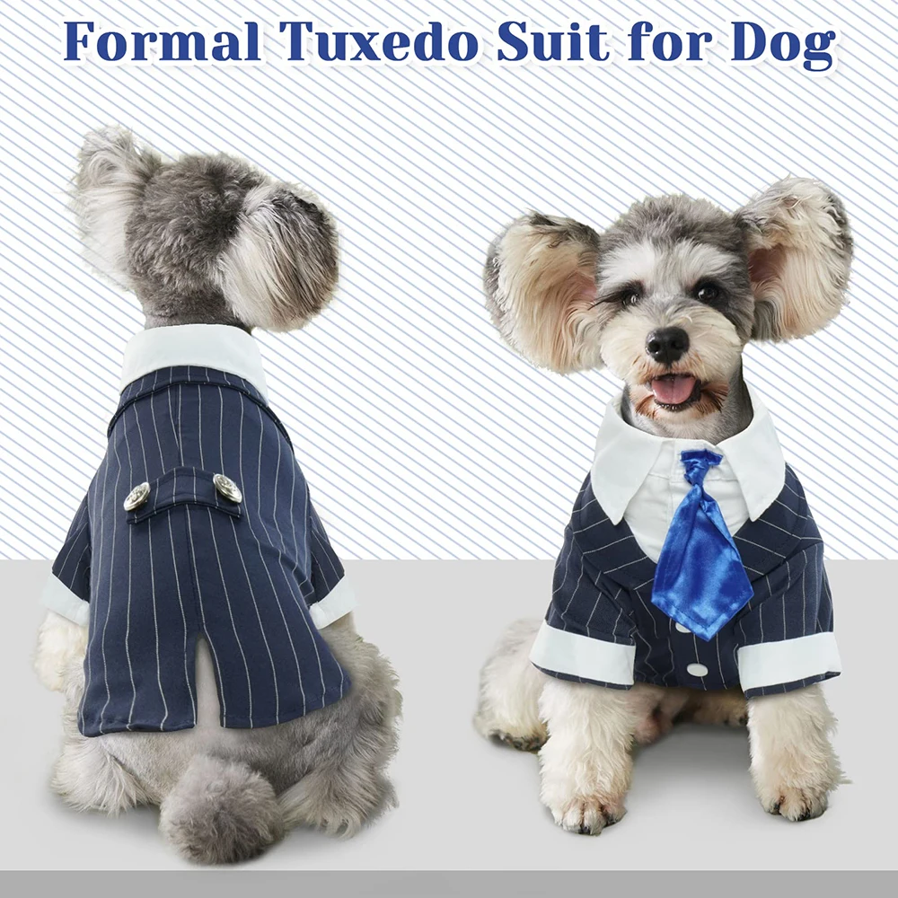 

Рубашка для собаки, одежда для маленького питомца, стильный костюм, костюм на Хэллоуин, официальный смокинг для щенка на свадьбу, костюм с галстуком-бабочкой для собаки принца