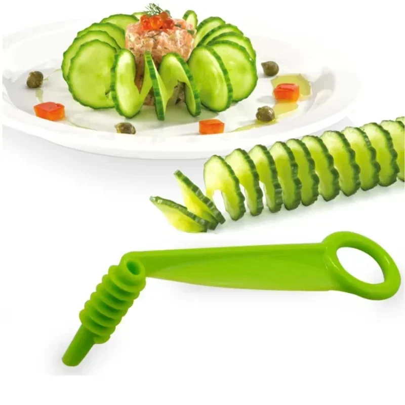 Creative Auger-type Vegetable Fruit Slicer Manual Spiral Screw Slicer Potato Carrot Cucumber Cutting Device Home Kitchen Gadgets