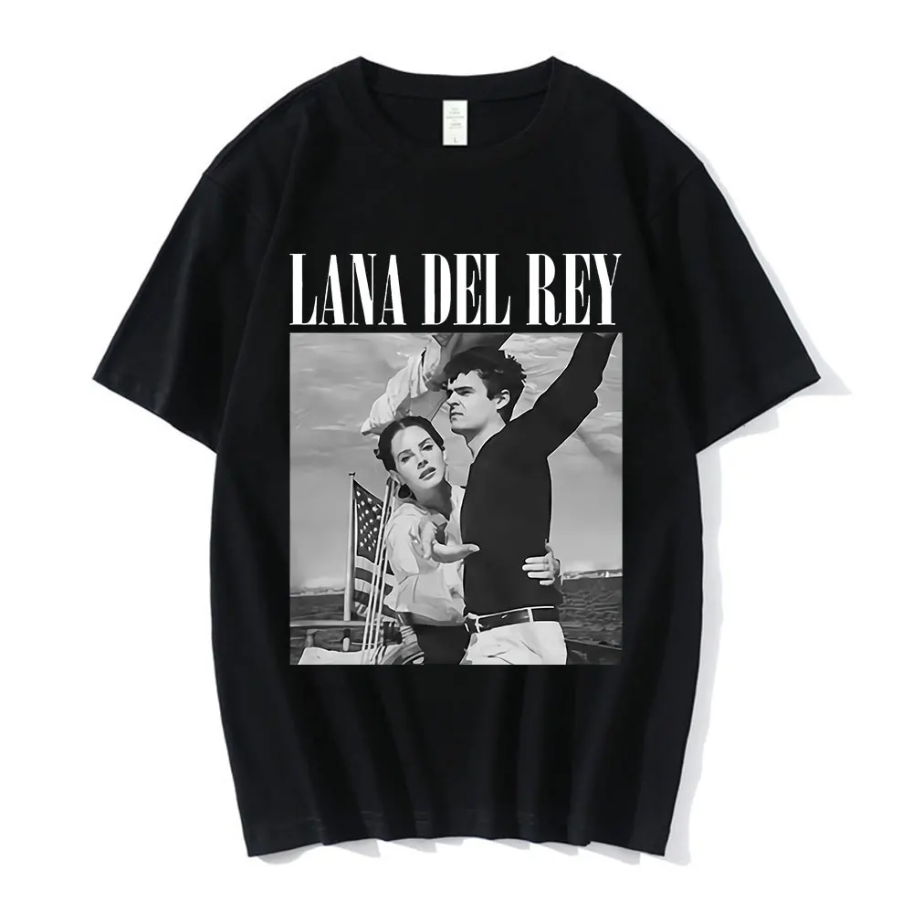 

90s Singer Lana Del Rey Ldr Sailing Graphics T-Shirt Unisex Harajuku Men Vintage Short-Sleeve T-Shirts Oversized Tees Streetwear