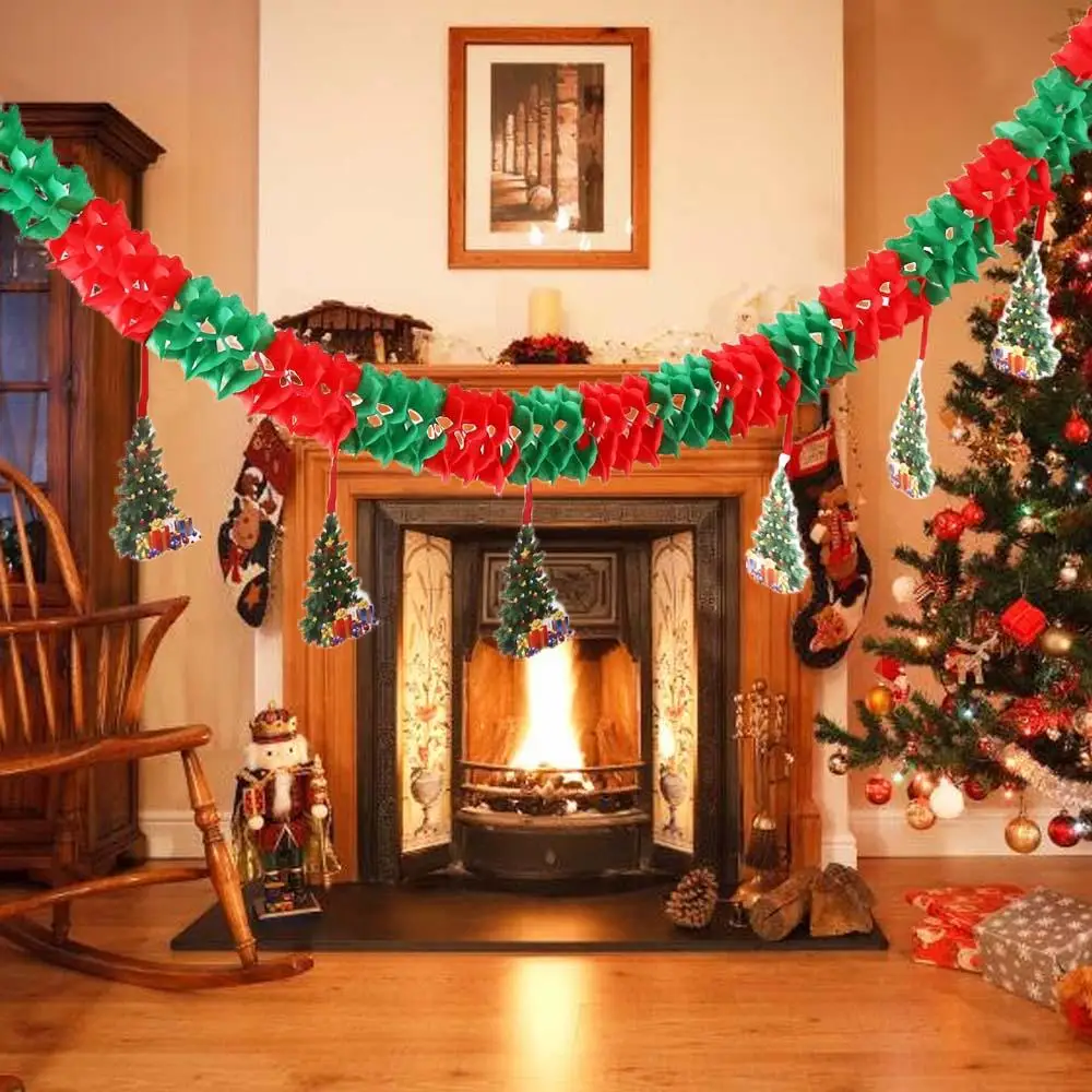 2.7M Christmas Ceiling Layout Flags Wall Hanging Impressive Christmas Santa Claus Banner Decorative Banner Decorations