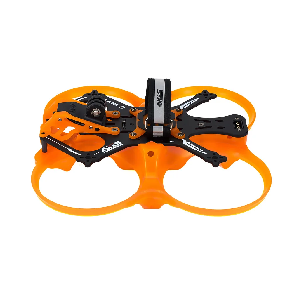 Détail du châssis C35 V3 pour micro FPV drone avec upgrade O4 Pro, montrant la fixation de la caméra.