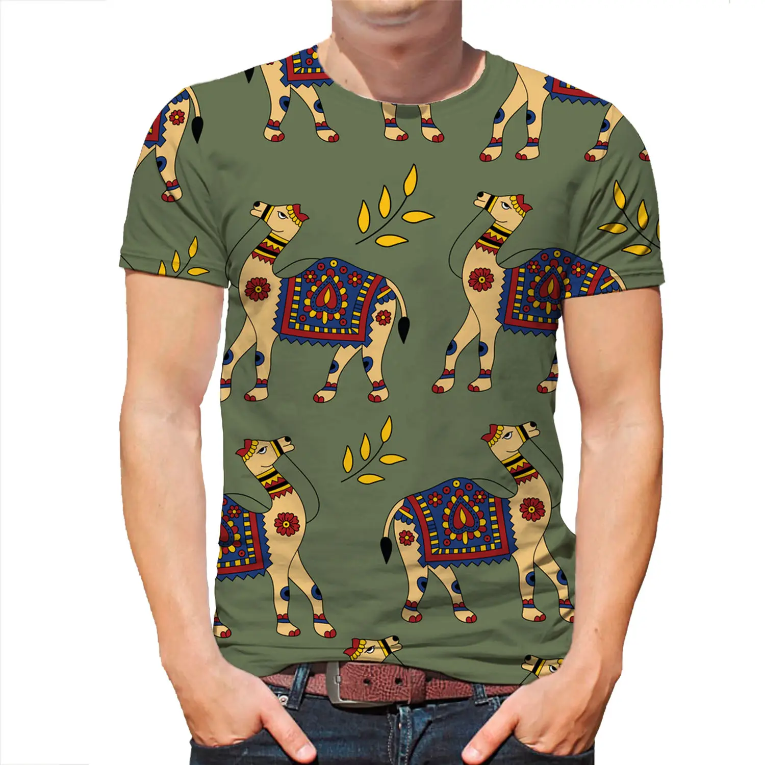 Summer fashion animal camel casual short sleeve 3D printed T-shirt |
