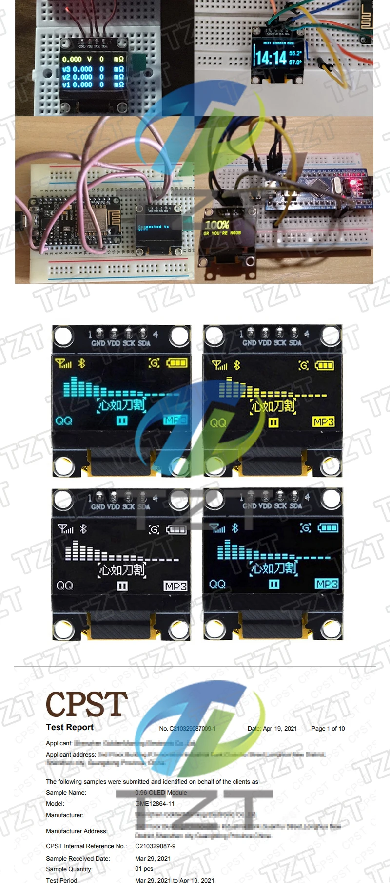 0,96 Zoll oled IIC Serielles weißes OLED-Anzeigemodul 128 x 64 I2C SSD1306 12864 LCD-Bildschirmplatine GND VDD SCK SDA für Arduino – Detail 4