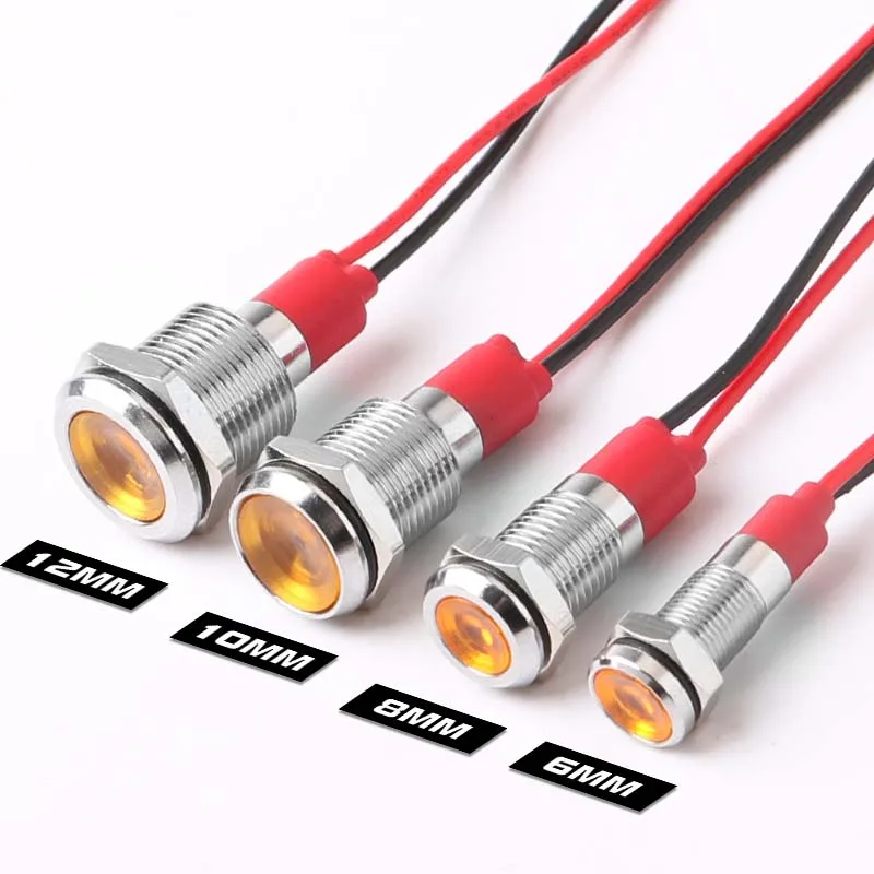 ตัวเลือกสินค้า ไฟ LED โลหะทนทาน ขนาด 6-12 มม. สีสดใส สายกันน้ำ