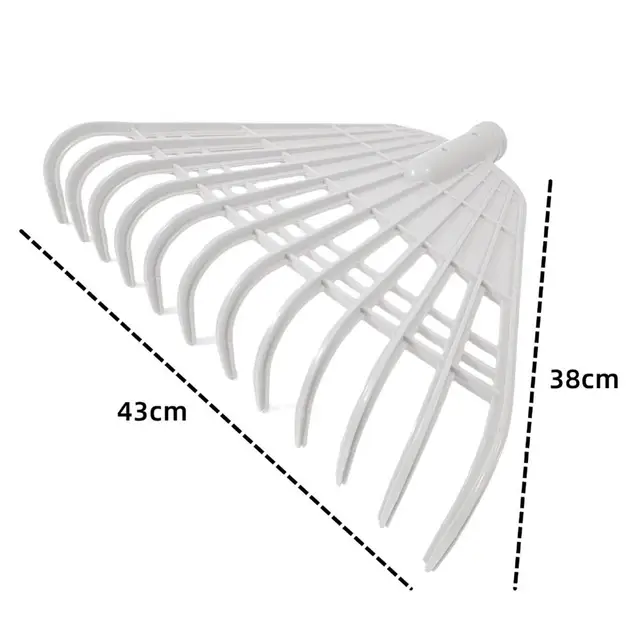 12/21 Tines Leaf Rake Tempered Plastic Rake Head Collecting Leaves Debris Garden Rake Lightweight Yard Grass Clean Tool 6