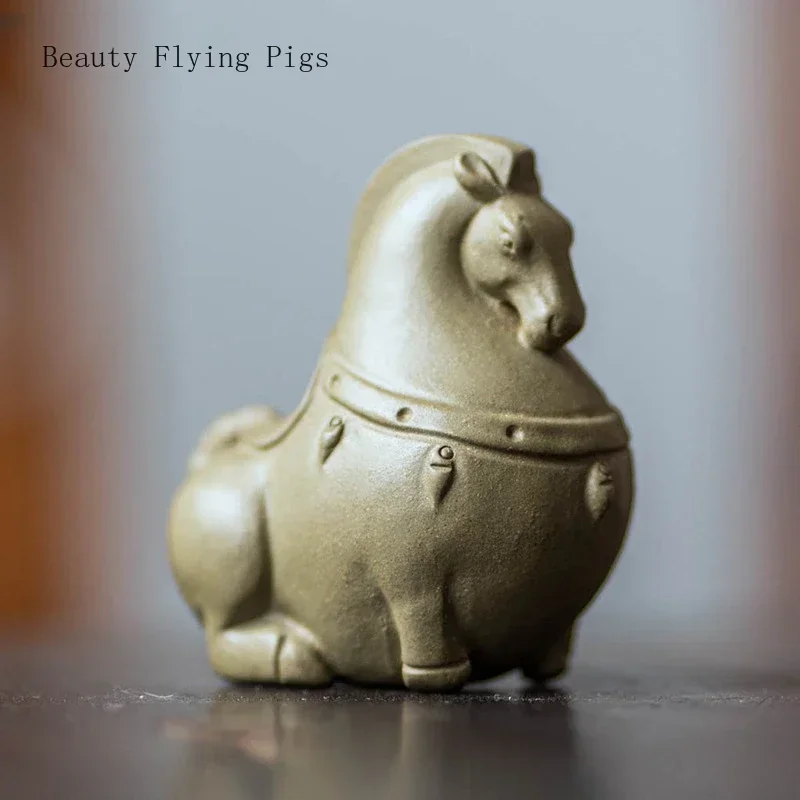 1PCS Exquisite Purple Sand Tea Pet Hand-carved Horse Decoration Creative Tea Ceremony Accessories Animal Sculpture Decoration
