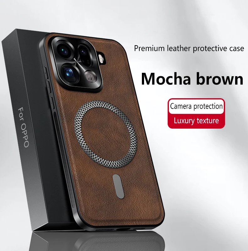 Luxury PU Leather Magnetic MagSafe Protective Back Cover Case - Premium Design