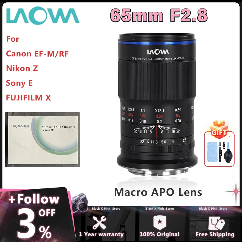 Obiettivo Laowa Venus 60mm F/2.8 2:1 Macro – Per Canon APS-C E Full Frame – Ottica Nera