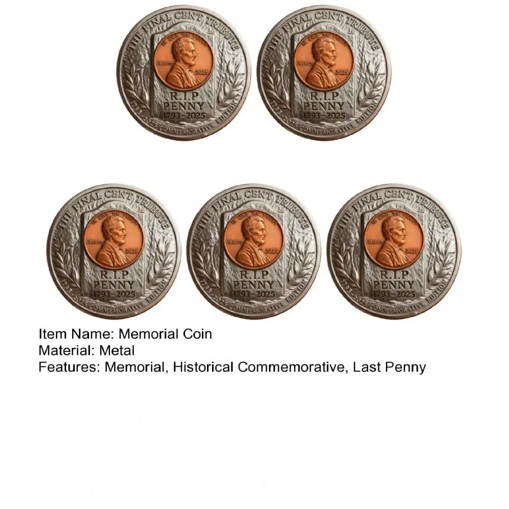 4cm Final Cent Memorial Coin (1909-2025) Last Tribute Token Historical Commemorative Coin Vintage-Style Keepsake For Collectors