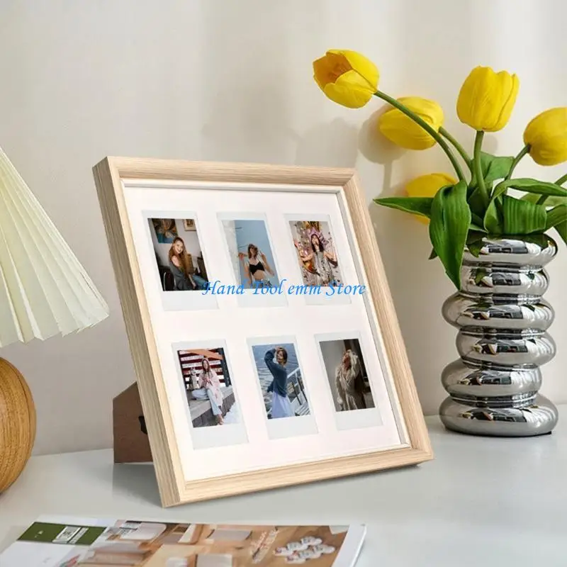 3-6인치/SQ 인쇄 액자용 H37F 빈티지 스타일 나무 프레임 사진 홀더