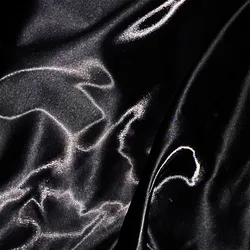 Ivory White Luxury Glossy Metallic Liquid Satin Fabric - 7Meters (Black)