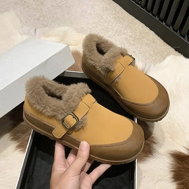 

Женские туфли на плоской подошве, осенняя удобная женская обувь с круглым носком, дышащие слипоны, повседневные Простые зимние ботинки с круглым носком