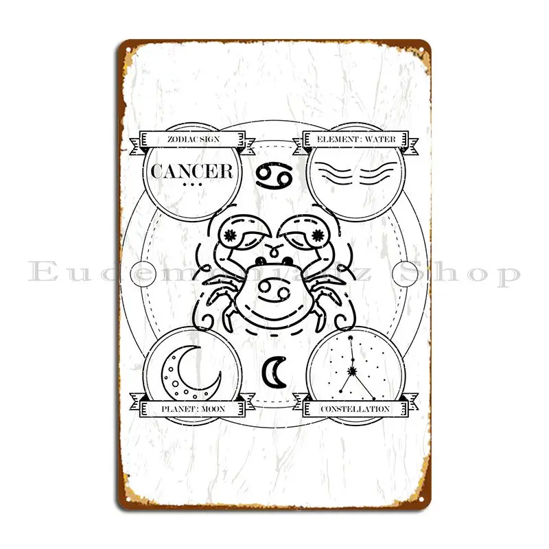 

Zodiac Cancer Metal Signs Garage Customize Living Room Designing Cinema Tin Sign Poster