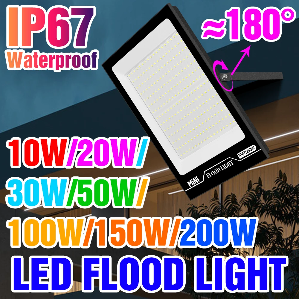 

220V Spotlight LED Floodlight Outdoor IP67 Waterproof Garden Lights Cold White LED Reflector Street Lamp 240V Exterior Wall Lamp