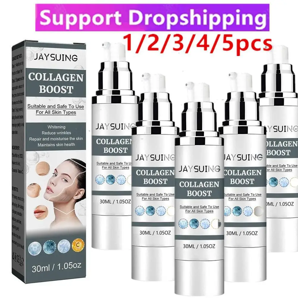 LOT 30ML Collagen Boost Serum Anti-aging Dark Spot Remover Whitening Care Anti-Wrinkle Cream Brightening Face Firming Wholesale 200g white shoe cleaning cream multi functional cleaning whitening brightening and yellowing maintenance for shoes shoe cleaner