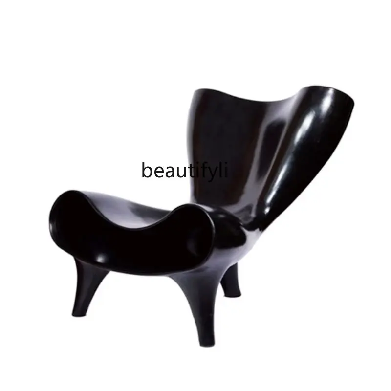 

Современное минималистичное креативное рельефное кресло из стеклопластика странной формы для отдыха на открытом воздухе, виллы, террасы, стул для отдыха, мебель