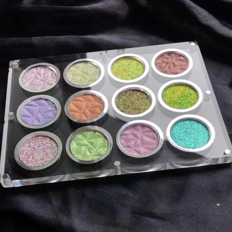 Shellwe Makeup Stray Birds Collectiodn Pressed Multichrome Flake Clear Eyeshadow Palette Duochrome