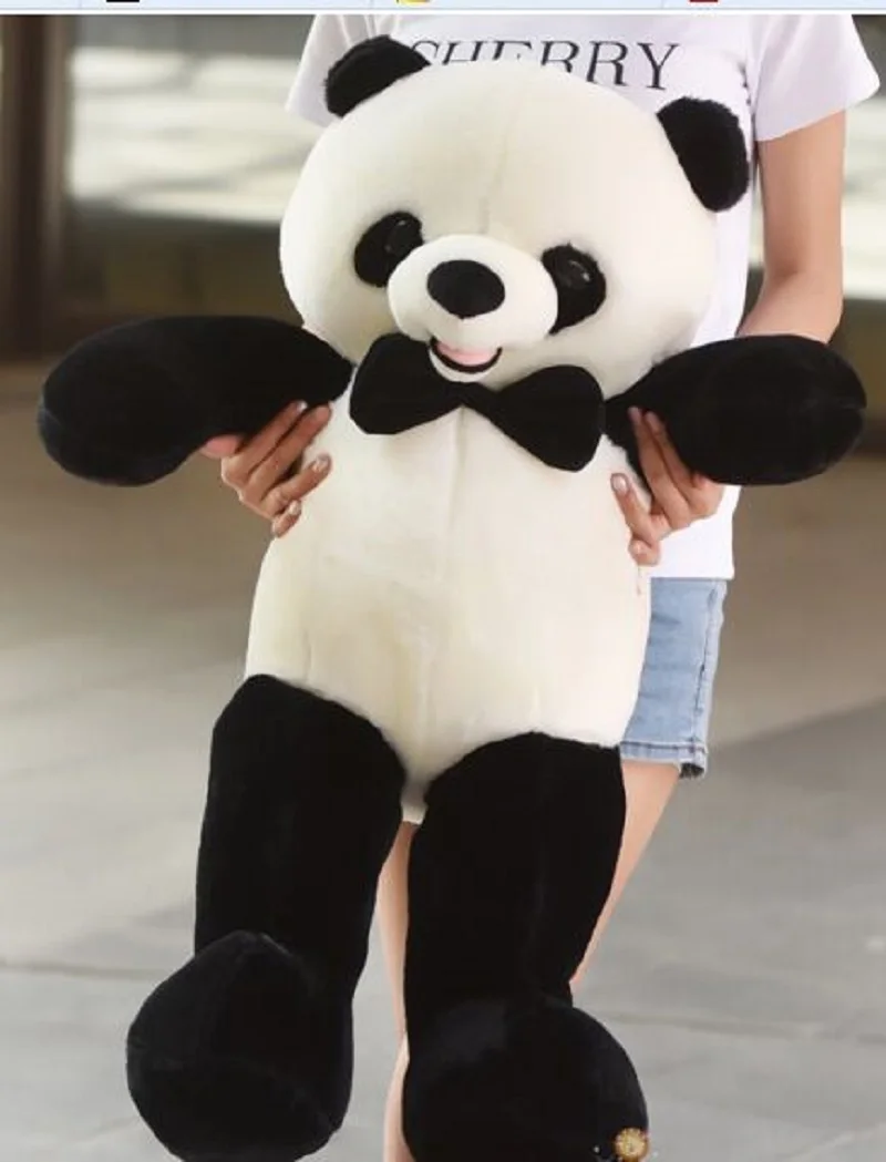Большая-милая-плюшевая-игрушка-панда-новый-лук-панда-кукла-подарок-около-80-см
