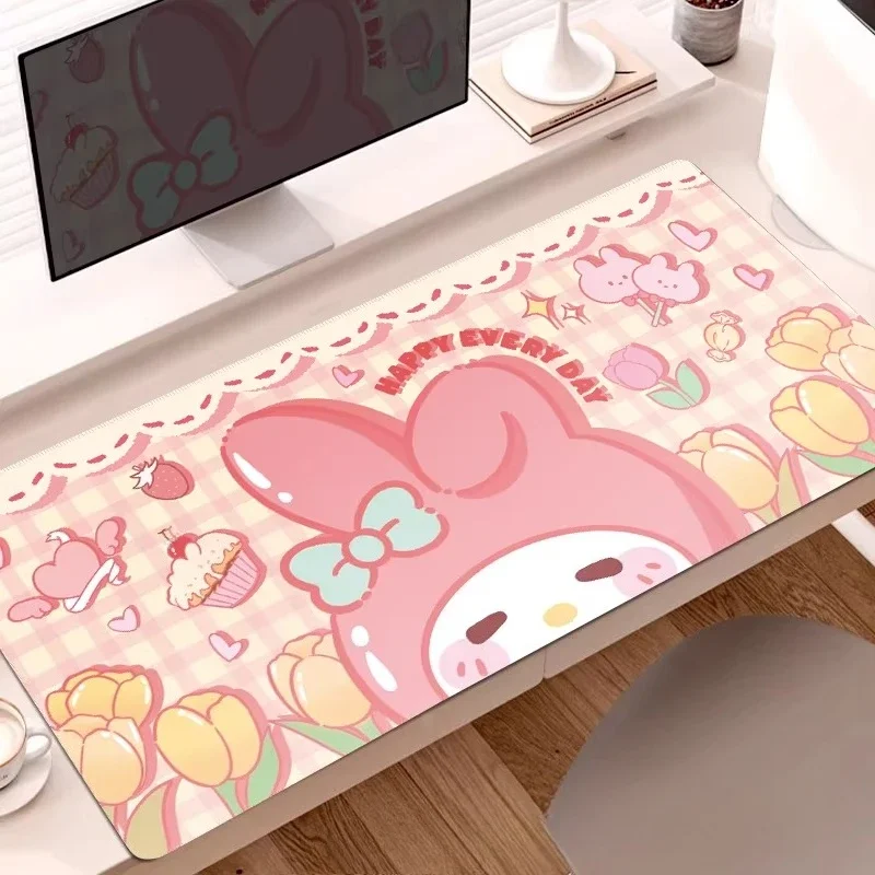 고품질 헬로키티 미끄럼 방지 마우스 패드 대형 귀여운 소녀용 사무실 책상 패드 e스포츠 키보드 패드 산리오 주변기기 선물