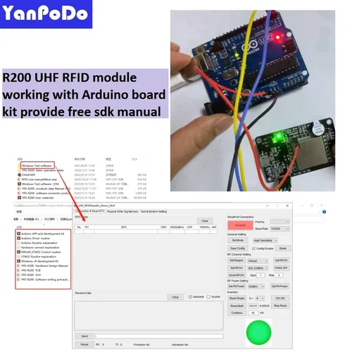 Yanpodo-UHF RFID 모듈 Arduino 보드 1-15M 장거리 RFID 모듈 UHF 리더, 라즈베리 파이 안드로이드 USB TTL UART 무료 SDK 3
