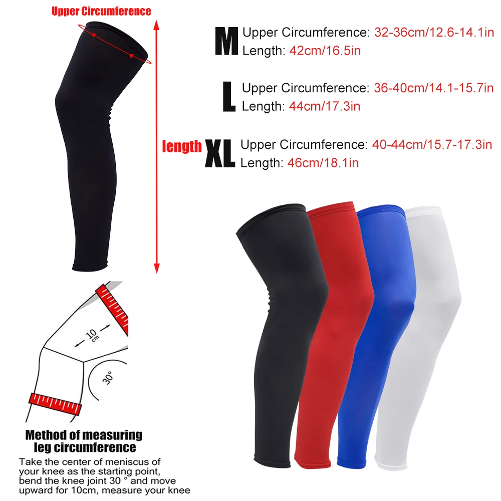 BraceTop 1 Pair Lengthen Compression Legwarmers Basketball Football Cycling Socks Knee Calf Sleeves UV Sun Leg Warmers Men Women