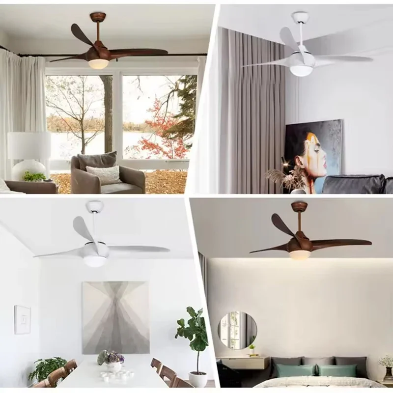 IFF 52 inch Modern Ceiling Fan with 24W LED light support Remote Control for Restaurant Living Room DC motor 110-240V ceiling fan led ceiling fan lights led fan light