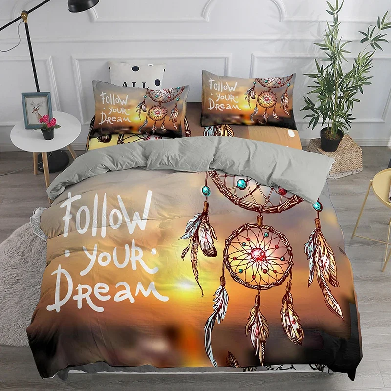 Dream Catcher-Bettwäsche-Set, eleganter böhmischer Bettbezug, Queen-Size-Bett, 240 x 220 cm, ethnischer Bettbezug, Einzelbett, Doppelbett, King-Size-Bettbezug – Detail 8