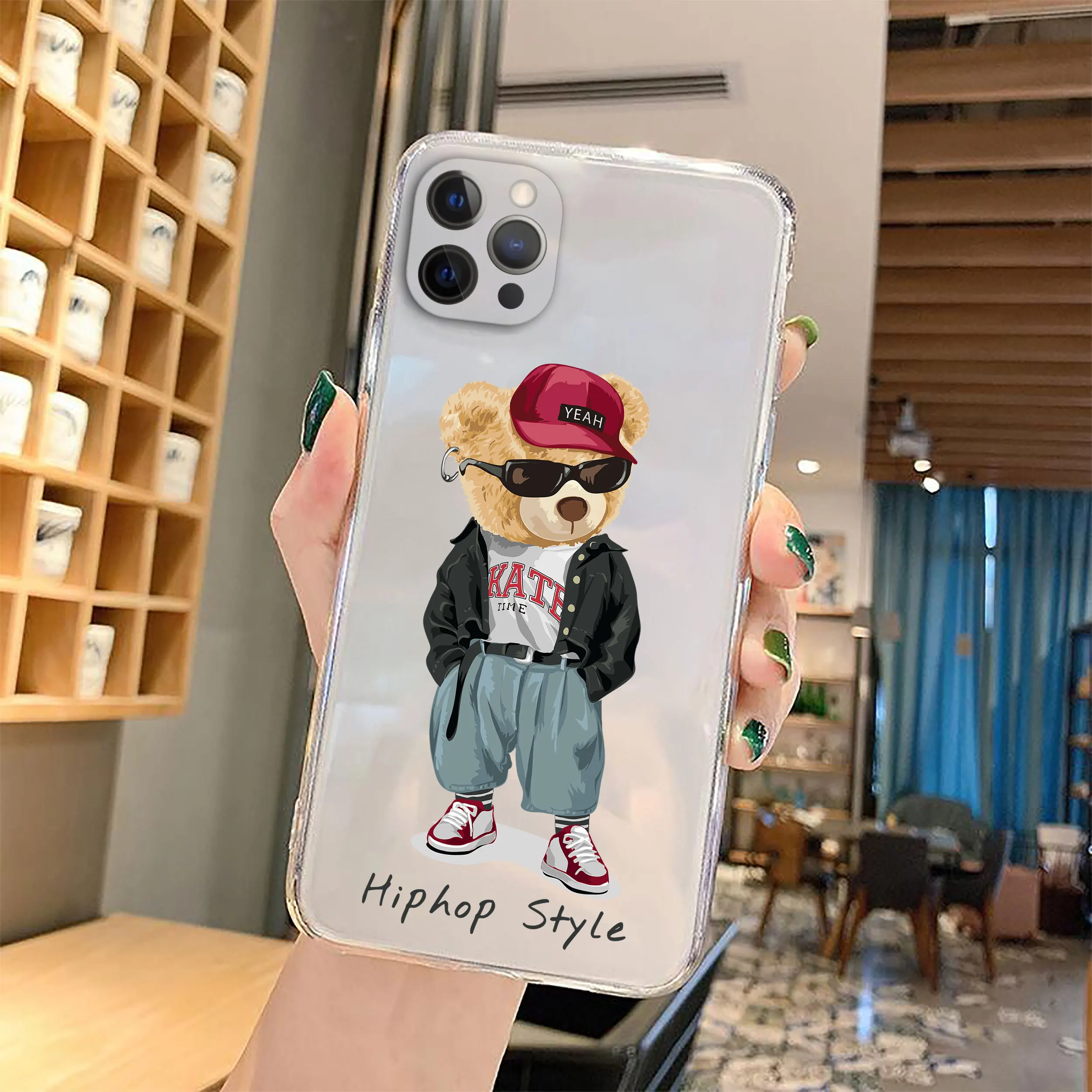 Fashion Fun Sports Bear Shell Iphone 14 Pro Max 13 Pro Xr Xs11 Max X Trend Plus Custodia In Tpu Trasparente Custodia Super Cool Per Iphone 12