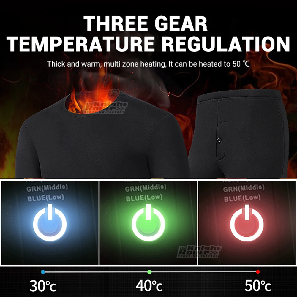 Winter Heating Underwear Thermal Underwear Set USB Electric Heated