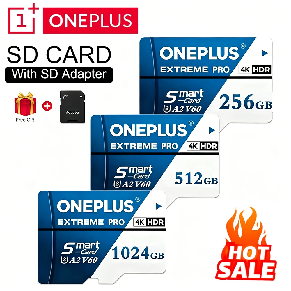 원플러스 마이크로 카드 메모리 SD 카드 128GB 고속 마이크로 플래시 카드 1TB 512GB 256GB 64GB U3 V60 4K TF 카드 (닌텐도 스위치용)