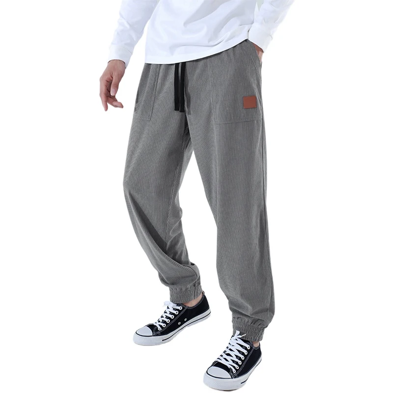 Animal Game Men's Baggy Corduroy Trousers Cargo Tactical Work Pants Drawstring Sweatpants Sports Workwear Baggy Sweatpants