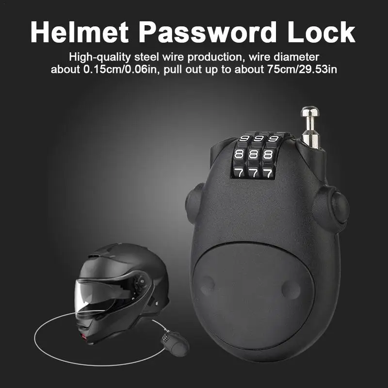 Motorcycle Helmet Password Lock Telescopic Wire Rope Steel Cable Code Lock Suitcase Car Sled Motorcycle Password Lock accessorie suitcase trolley case travel suitcase password box universal wheel replacement wheel rubber wear resistant mute wheel casters