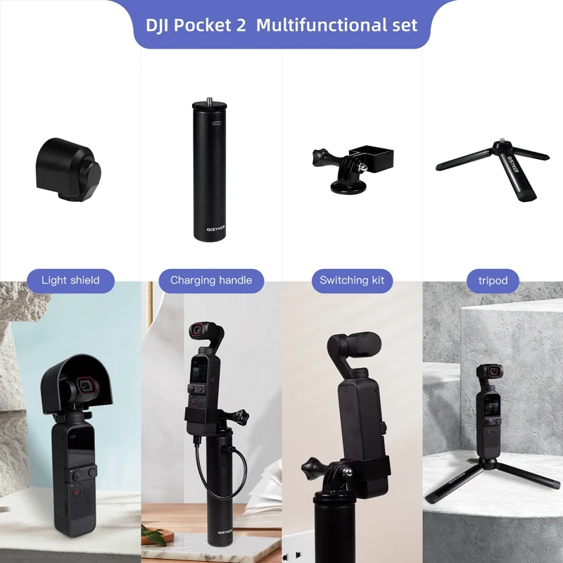 

Для DJI Osmo Pocket 2 Gimbal камера Шестерня Солнцезащитная бленда зарядка ручка коммутационный Комплект Штатив Держатель облачная головка тени аксессуары