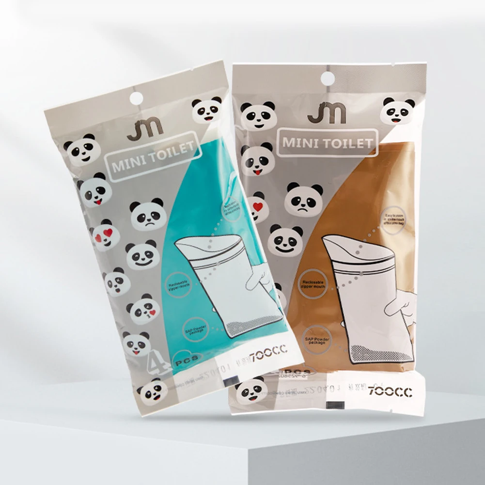 4pcs 휴대용 700ML 오줌 가방 자체 밀봉 누출 방지 야외 비상 소변 가방 여성 남성을위한 여행 화장실