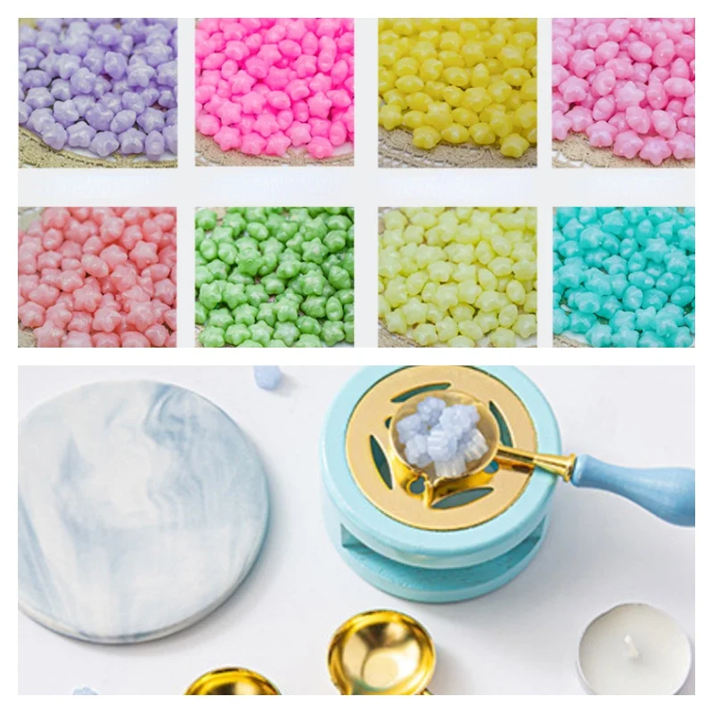 Pearlescent Flashing Star Shape Sealing Wax Particles Macaron Color Wax Material DIY Scrapbooking Envelope Postcard Sealing 500g