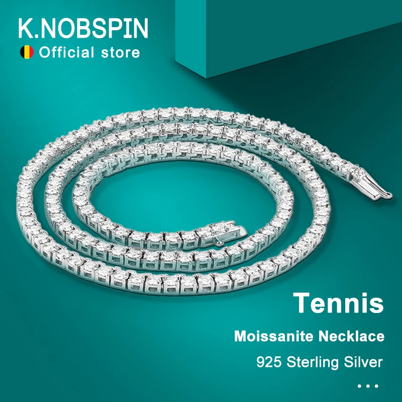 KNOBSPIN Gargantilla de Brillantes, Collar de Plata Ley 925, Cadena Fina, Diamantes Moissanita, 4 mm, Modelo Certificado Gra, Joya para Mujer, Viene con una garantía posventa de 3 | - AliExpress