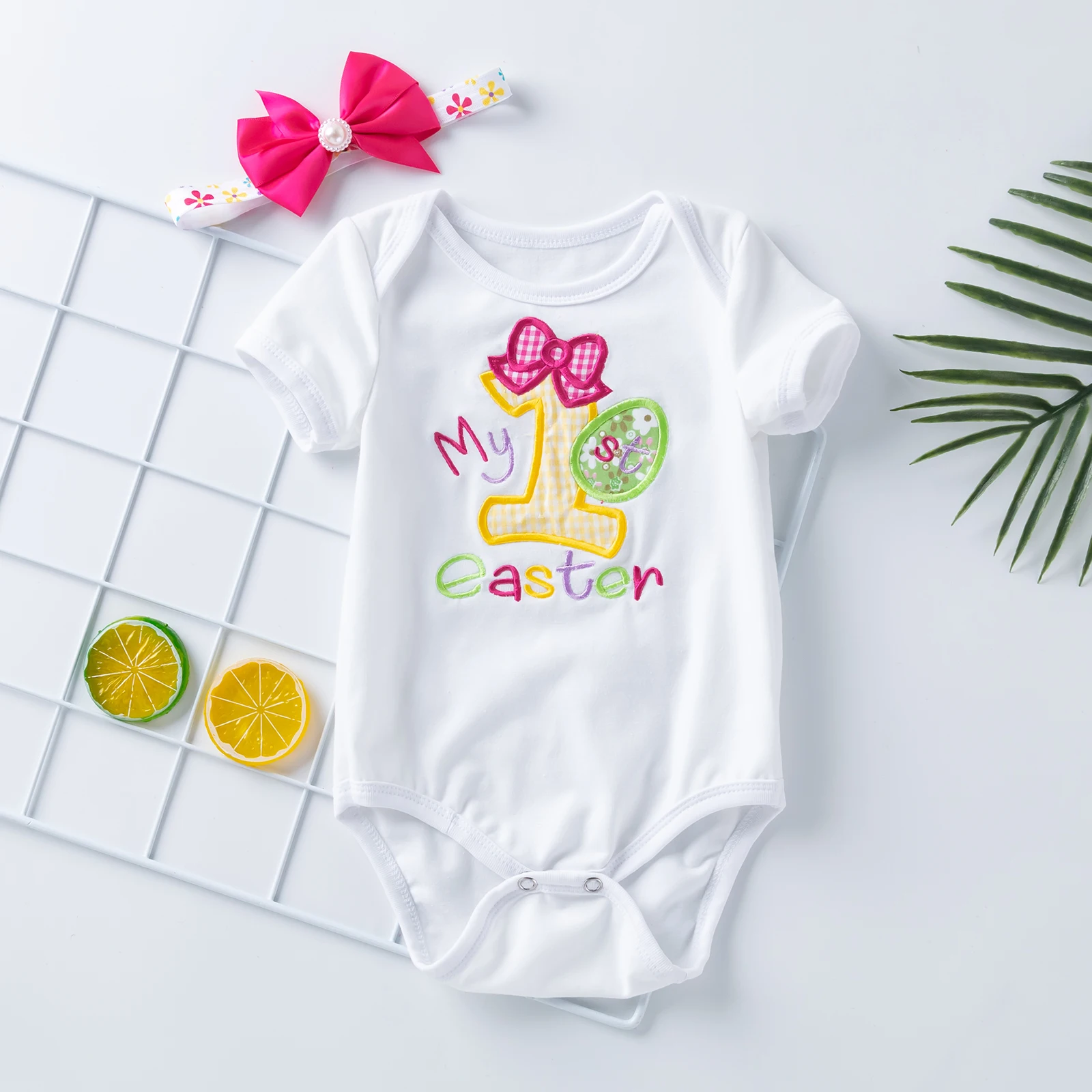 Babany bebe Newborn Baby Girl Short Sleeve Rompers 1st Easter Infant Jumpsuit Toddler Cotton Clothing Soft Costume Baby Bodysuits made from viscose 