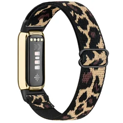 Elastic Strap Bracelet Replacement for Smartwatch, Adjustable Wristband (Leopard print)