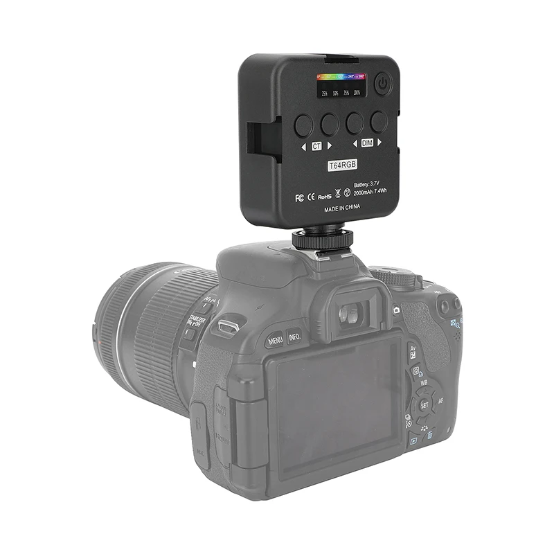 Mini RGB LED Video Fill Light 2500-9000K with Shoe Mount for Camera Tripod Phone