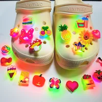 For crocs 1-5 pieces LED shoe accessories boys and girls cake chips pineapple decorative accessories buckle DIY shoe accessories 1