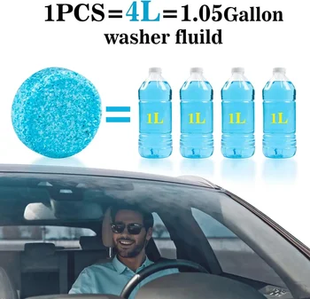 Car Windshield Washer Fluid Concentrated Tablets Solid Effervescent Wiper Tablet for Car Room Kitchen Window Glass Cleaning 2