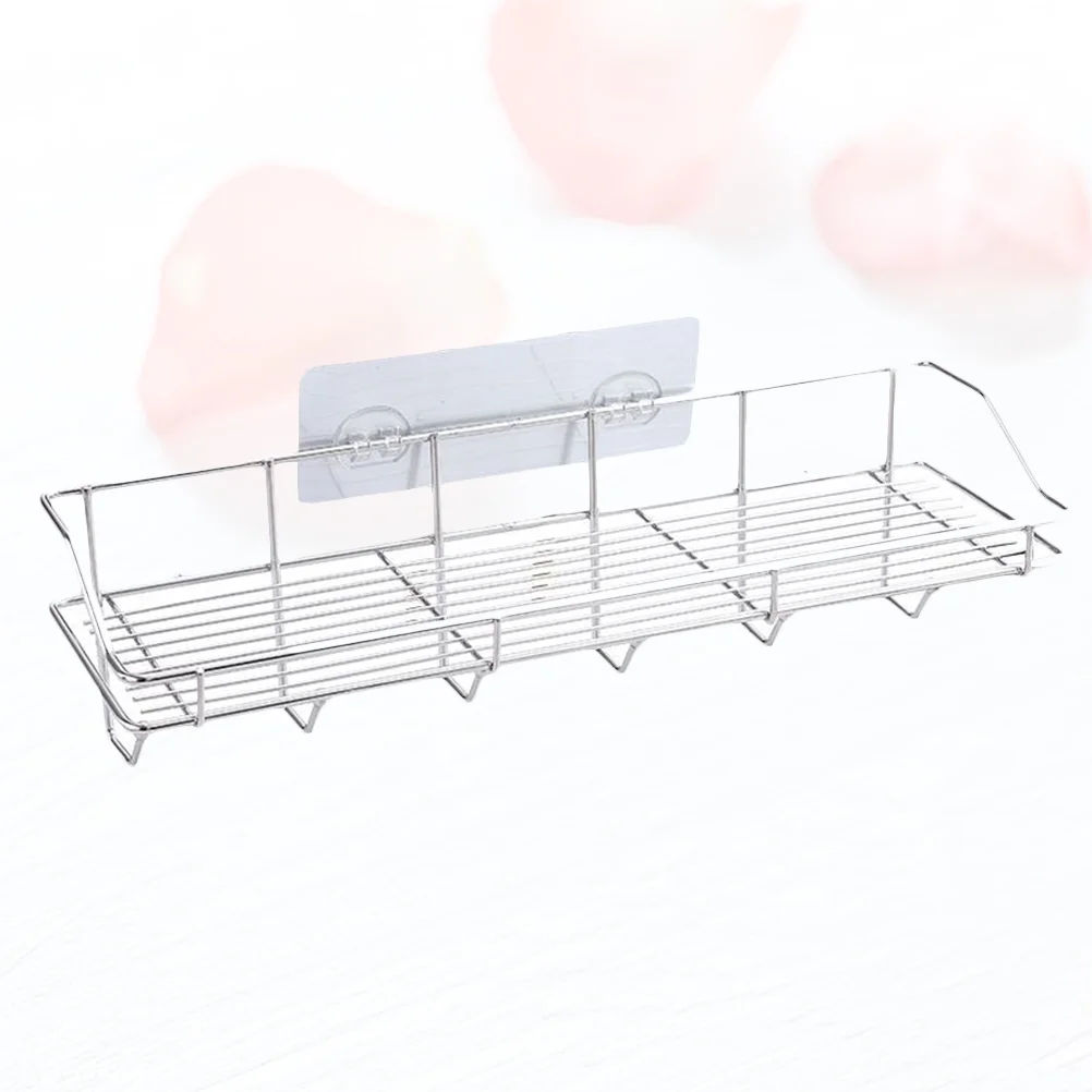 Stainless Steel Storage Shelf Punch Free Kitchen Wall Mounted Rack