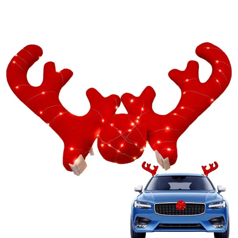 

Deer Antlers for Car Christmas deer antler car decoration Car Truck Costume Gift Set Xmas Deer Horn Car Kit Auto Accessories