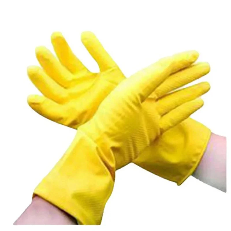 Yellow Rubber Gloves Wash Dishes Waterproof Latex Rubber Laundry Cleaning Kitchen Gloves dishwashing gloves cleaning gloves