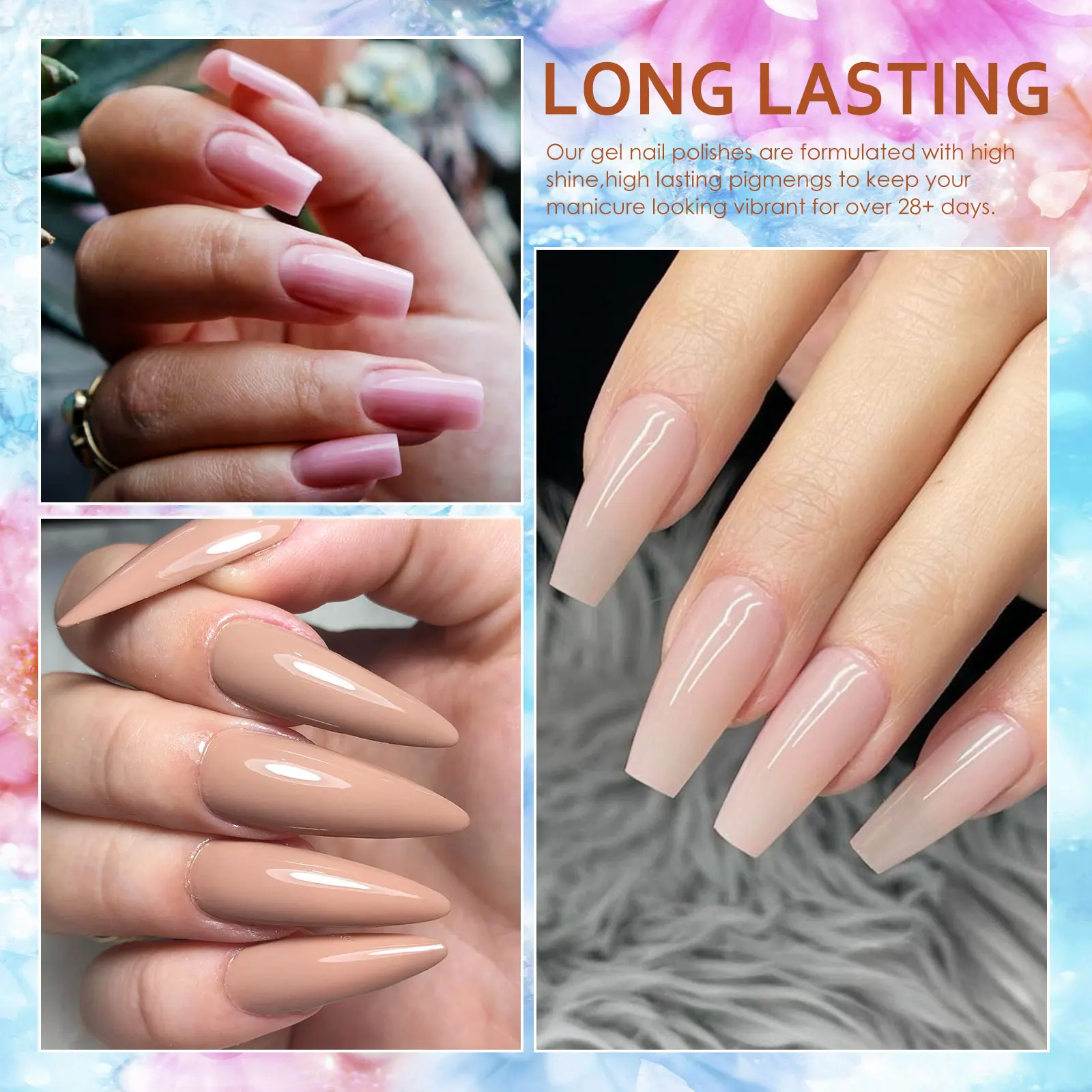 12PCS/SET 6ml Color Nail Gel Polish Set Kits Base Top Coat Varnish Soak Off UV LED Art Gel Semi Permanent All For Manicure 6