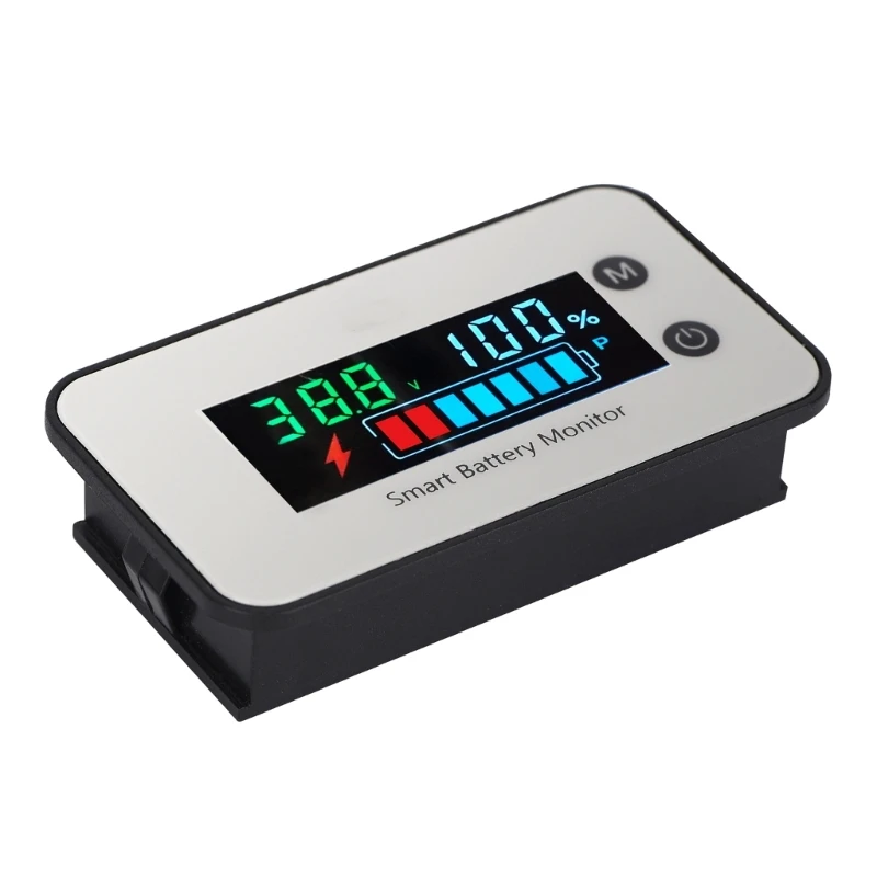 

Upgraded Battery Capacity Tester Battery Monitors IPX7 Waterproof/Temperature Display Ranges 7-100V for Car Golf Cart 40JE