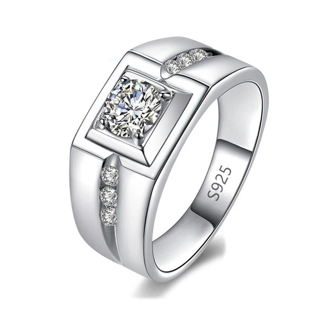 With Certificate Original 18K White Gold Color Ring Luxury 2.0ct Lab Diamond Wedding Bands Bride Women anillos de plata ley 925 R29N