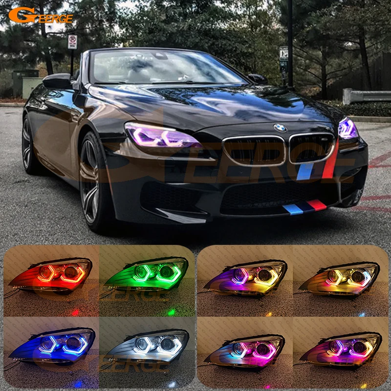 For BMW F12 F13 F06 2010 - 2013 2014 2015 Ultra Bright Concept M4 Iconic Style Dynamic Multi Color RGB LED Angel Eyes Halo Rings