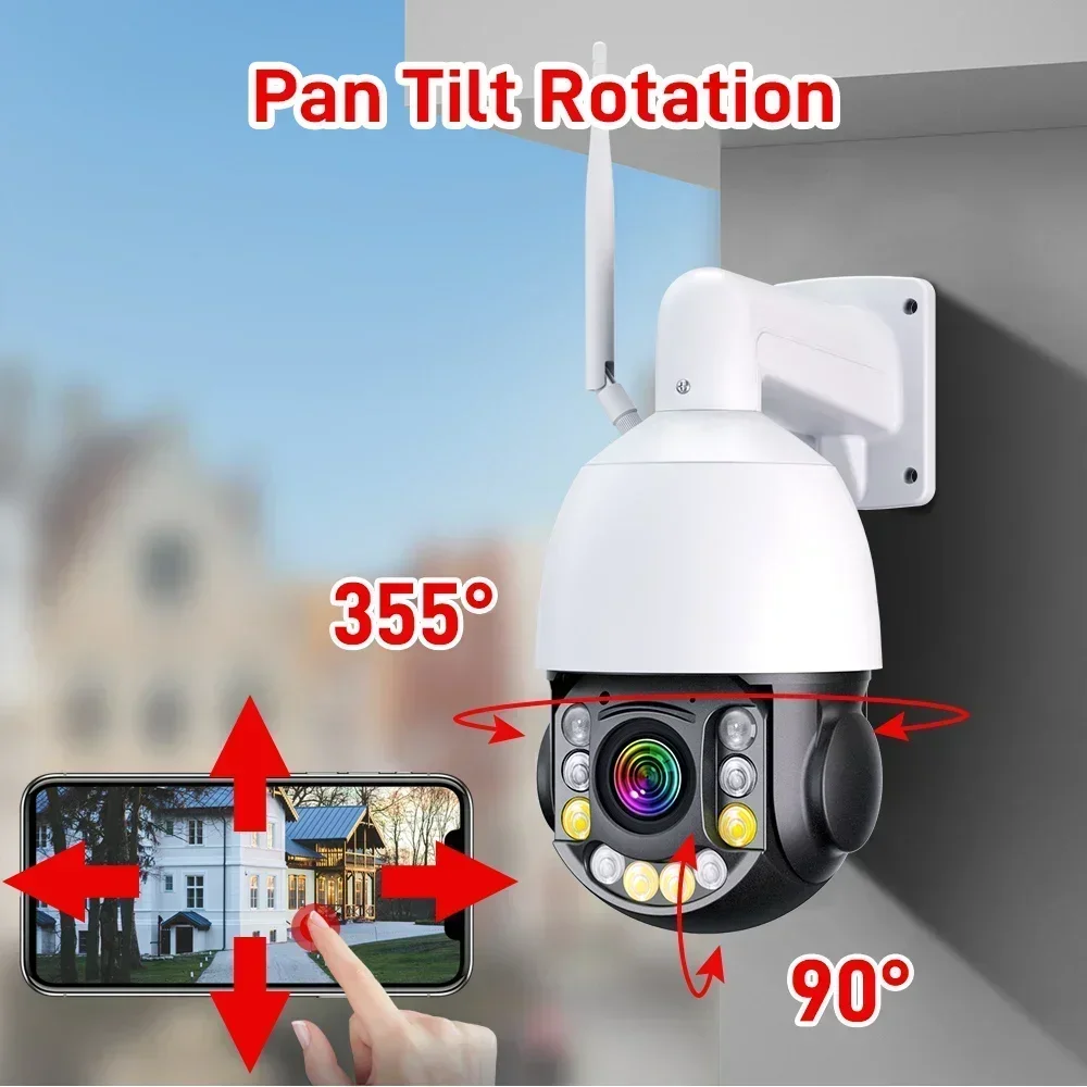 PEGATAH 5MP/8MP 50X Zoom PTZ IP Camera WiFi CCTV Outdoor AI Human Alarm Onvif Speed Dome Cam 120M IR Distance Camera iCSee APP